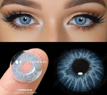 Coloured Contact Lenses for Eyes 1pair Gray Pupils Lens Blue Eye Lenses Green Lens Yearly Brown Contacts Cosmetic Lens