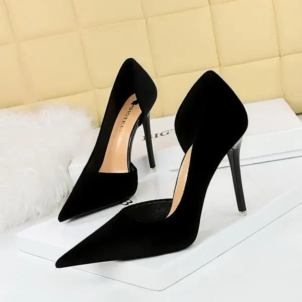 aichashi  -  Branded Pumps African Woman Shoe High Heels Stiletto Pointed Wedge Hollow Slip On Lace-Up Shallow Mouth Sexy Sandals Fashion Bur