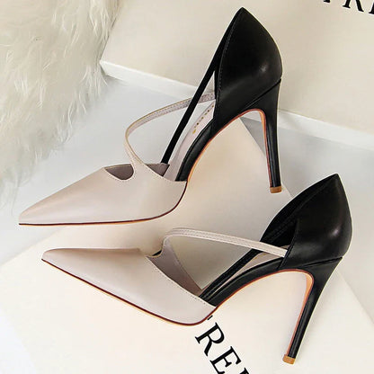 aichashi  -  Shoes Women Summer 9.5cm High Heels Sandals Women Pumps Sexy Party Shoes Mixed Color Stiletto Heels Ladies Shoes