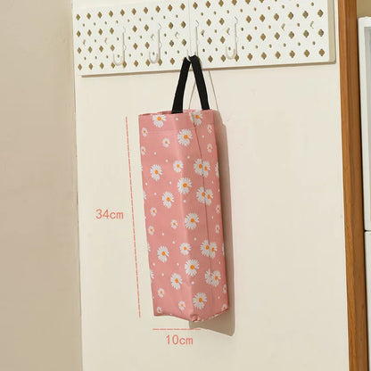 Aichashi Grocery Bag Holder Wall Mount Plastic Bag Holder Dispenser Hanging Storage Trash Garbage Bag Home Kitchen Garbage Organizer