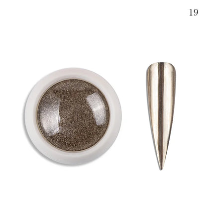 0.2g/jar Aurora Chrome Unicorn Nail Pigment Rainbow Mirror mermaid Nail Art Powder With 1-Sponge-Stick Unicorn Mirror Powder F-t