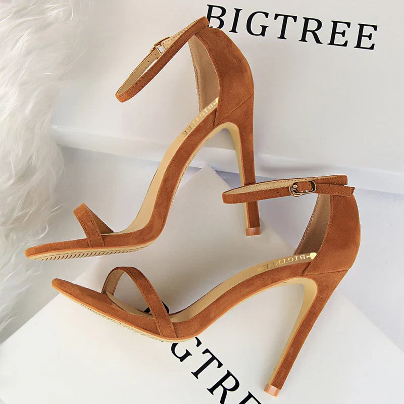 aichashi  -  Shoes New Suede Women Sandals Stiletto Heels 11cm 8 Cm Women High Heels Fashion Summer Sandals Women Pumps Kitten Heels