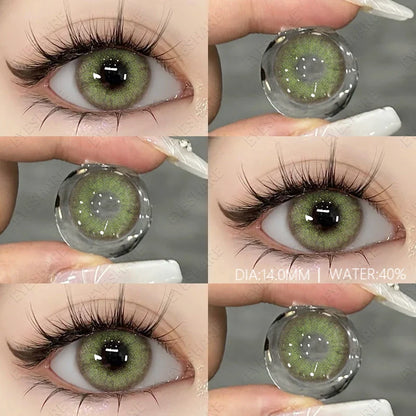 Aichashi 1 Pair Fashion Colored Contact Lenses for Eyes Natural Brown Lenses Yearly Blue Lenses Green Eye Contacts Colorful Lens