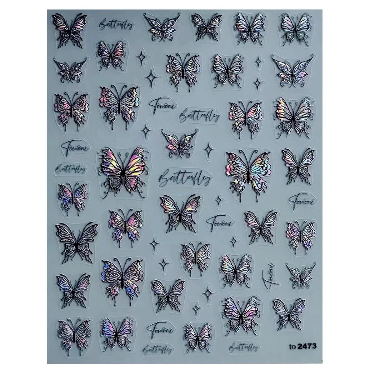 Aichashi 1 Sheet 5D Realistic Relief Vivid Laser Holographic Dancing Butterfly Adhesive Nail Art Stickers Decals Manicure DIY Ornaments