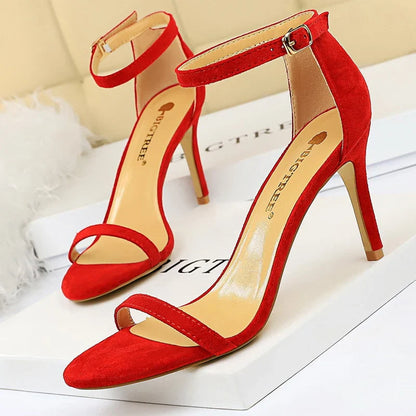 aichashi  -  Shoes New Suede Women Sandals Stiletto Heels 11cm 8 Cm Women High Heels Fashion Summer Sandals Women Pumps Kitten Heels