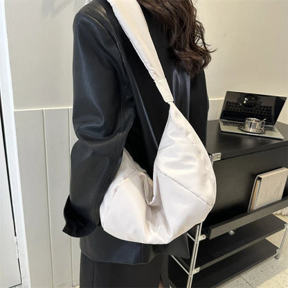 Aichashi New Casual Nylon Women Bags Shoulder Bag Woman Crossbody Bag Hobo Bags Dumpling Bag Large Capacity Female Half Moon Totes