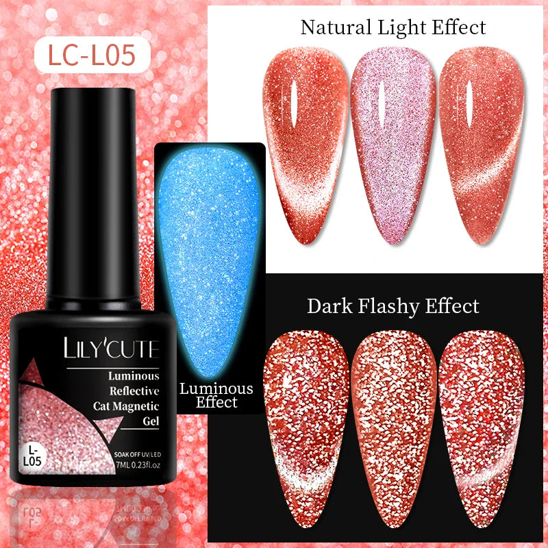 Aichashi 7ML Aurora Cat Magnetic Gel Nail Polish Nail Art Sparkle Glitter Gel Varnis Semi Permanent Soak Off  UV Gel Varnishes