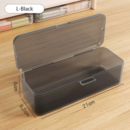 Aichashi BACK TO SCHOOL Large Capacity Storage Box High Quality Plastic Transparent Pencil Case Multi-function Pen Box Student