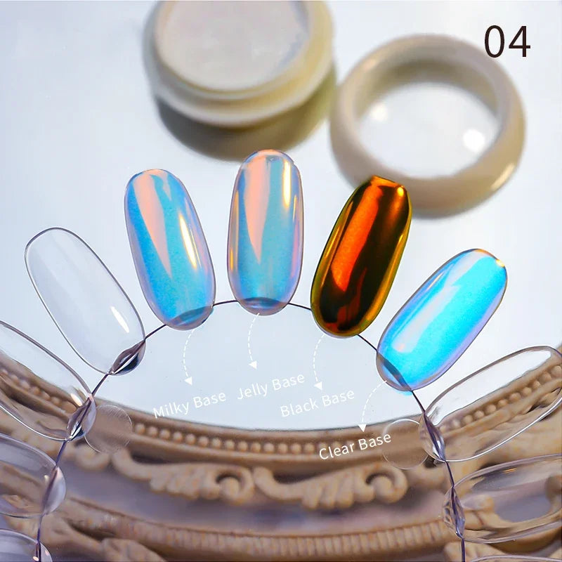 1Box Nail Mirror Glitter Powder Laser Holographic Powder Metal Effect Nail Glitter Gold Nail Art UV Gel Polish Chrome Sheet