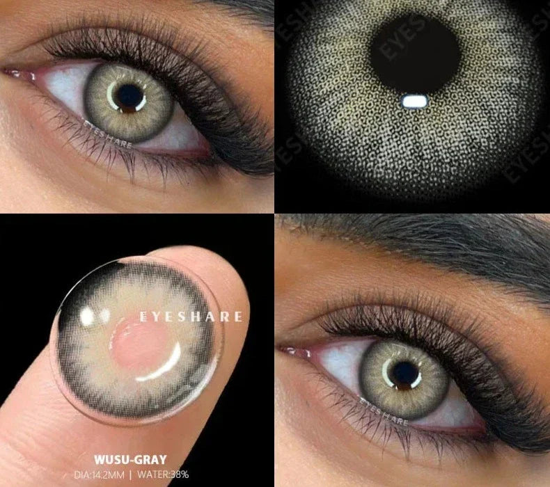 2pcs Colored Contact Lenses For Eyes Natural Blue Eye Lenses Gray Pupils Lens Yearly Fashion Green Contacts Black Lens