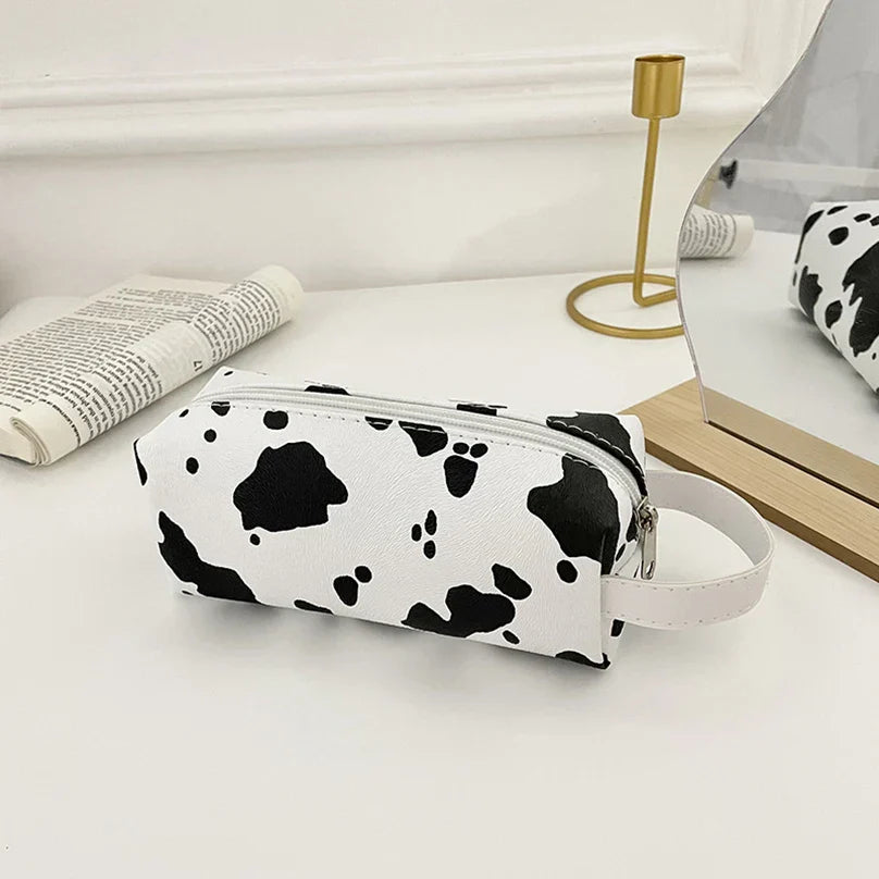 Aichashi Cow Pattern Pencil Case Kawaii Stationery Pencilcase Large Capacity Pen Case Trousse Scolaire School Supplies Pencil Pouch