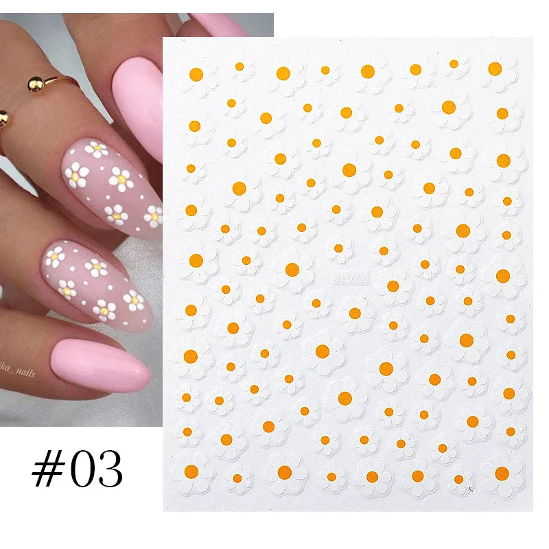 Aichashi 3D Laser Sakura Flower Nail Sticker Aurora Decals Glitter Star Butterfly Floral Adhesive Sliders Cherry Blooming Manicure