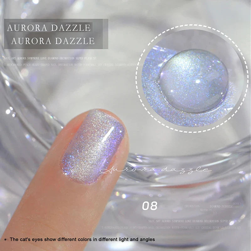 Crystal Stone Cat Eye Magnetic Nail Art Gel New Dazzle Shimmer Color Gel Semi Permanent Uv Varnish Nail Polish Top Coat Uv Gel