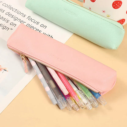 Aichashi BACK TO SCHOOL Pencil Case Black Trousse Pencil Pouch Estuches Korean Stationery PU Leather Bag Astuccio Pen Case Estojo Escolar Pencilcase