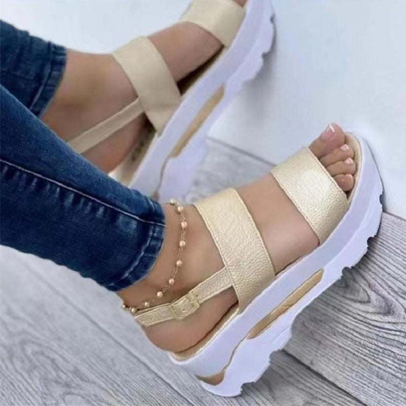 Aichashi Fashion Wedge Female Platform Buckle Strap Street Summer Outdoor Shoes Punk Beach Wedges Women Sandals Sandalias De Mujer