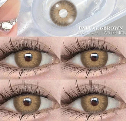 Aichashi NEW Style Eyes Contacts Lenses Colored Contact Lens for Eye 1pair Blue Contact Lens Yearly Beauty Makeup Red Eye Lenses