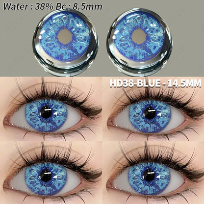 Aichashi Halloween Color Contact Lenses 1pair Cute Anime Cosplay Contact Lenses Blue Eyes Contact Lenses Yellow Colored Contacts