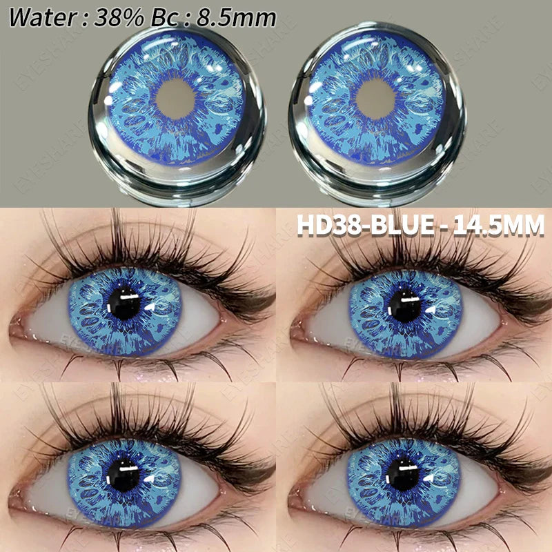 Aichashi Halloween Color Contact Lenses 1pair Cute Anime Cosplay Contact Lenses Blue Eyes Contact Lenses Yellow Colored Contacts