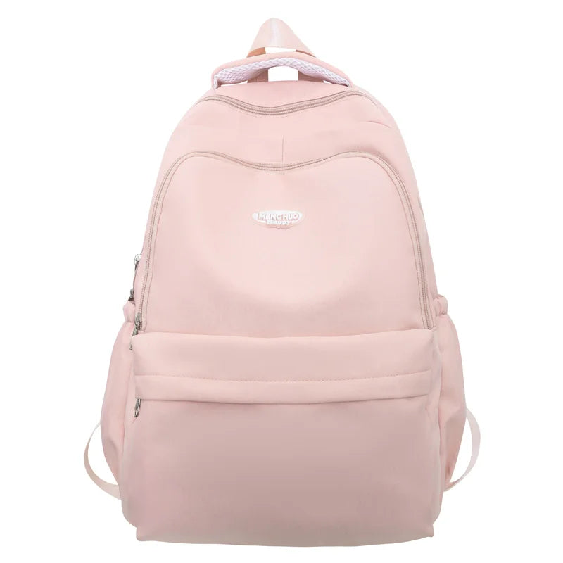 Aichashi Large Capacity Backpack for Simple Women Multi-Pocket Solid Color Fashion Backbag Cute Girl School Bag Daily Shopping Travel