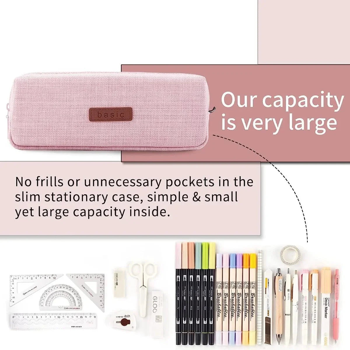 Aichashi Kawaii  Pencil Case for Girls Boys Large Capacity Cute Washable Pen Cosmetic Bag Multicolor Optional School Supplies Stationery