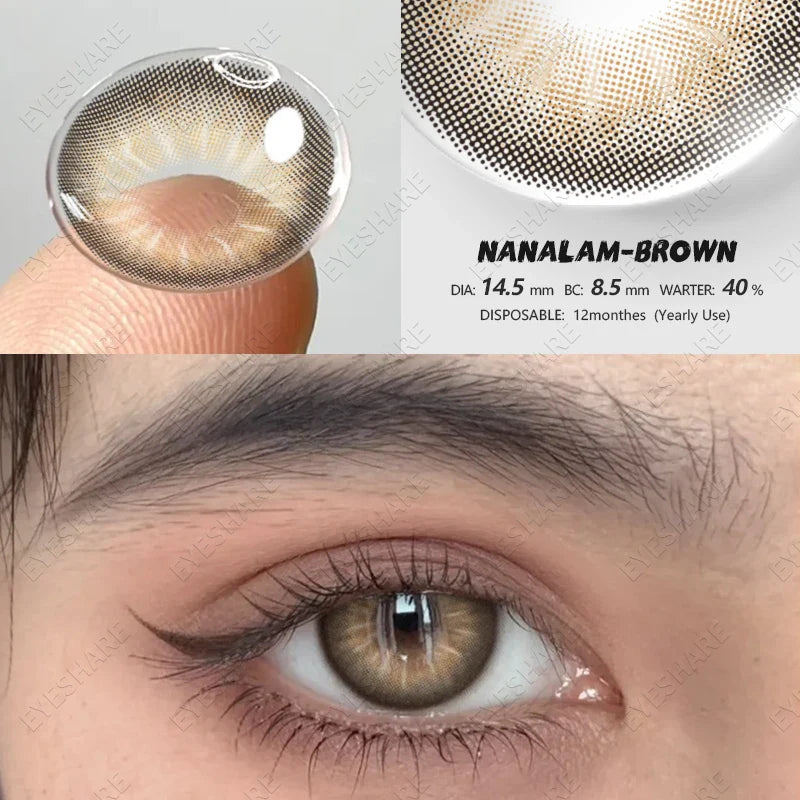 Aichashi NEW Eyes Contact Lenses 1pair Colored Contact Lens for Eye Blue Contact Lens Yearly Use Beauty Makeup Brown Eyes Lenses