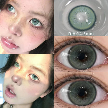 Aichashi 1 Pair/2pcs 10 Colors Contact Lenses for Eyes Fashion Pupils Myopia Eye Color Lenses Blue Green Brown Prescription Lens