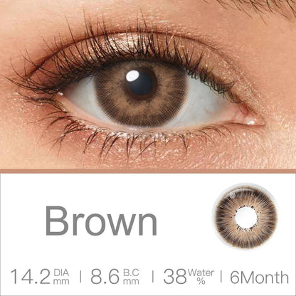 Aichashi 1 Pair Natural Colored Contact Lenses Gray Eye Lens Brown Contacts Beauty Pupils Makeup Color Lens With Free Lens Case