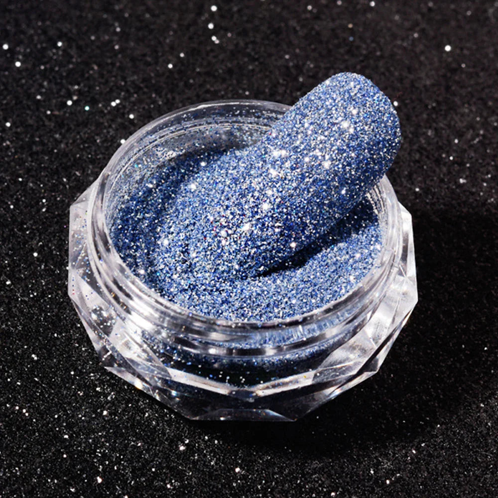 1Box Unicorn Holographic Nail Powder Silver Glitter Metallic Rub Dust Mirror Pigment Extra Fine Shiny Chrome For DIY Manicure*Y*