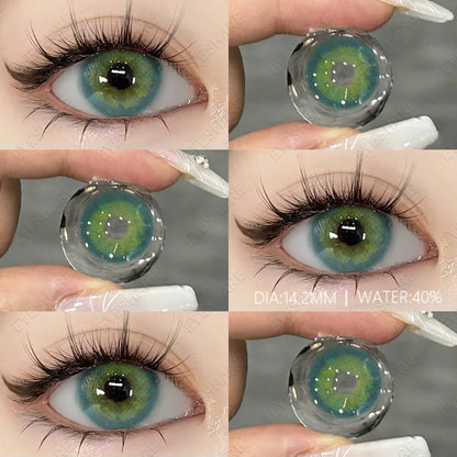 Aichashi 1 Pair Fashion Colored Contact Lenses for Eyes Natural Brown Lenses Yearly Blue Lenses Green Eye Contacts Colorful Lens