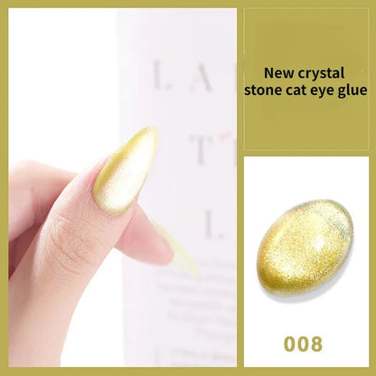 Aichashi Laser Rainbow Cat Eye Gel Magnetic Nails Polish Reflective Sparkling Glitter Gel Can Be Use on Any Color Nail Accesorios