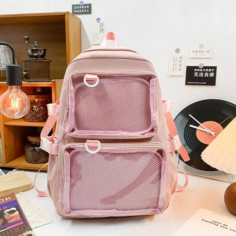 Aichashi Japanese Kawaii Itabag Women New 2024 Transparent Backpack Women Large Capacity Ita Backpack School Bags For College Student JK