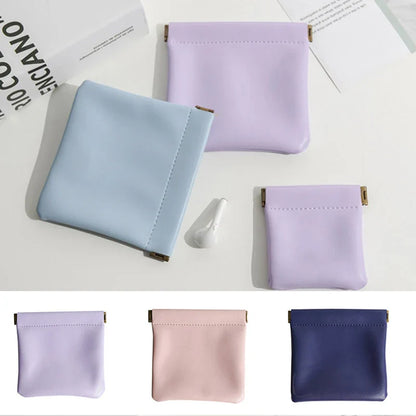 Aichashi 1Pcs Portable PU Leather Coin Purse Earphone Bag Headphone Organizer Mini Sundry Cosmetic Bag Female Lipstick Change Storage Bag