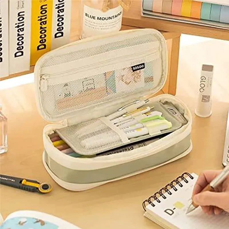 Aichashi BACK TO SCHOOL Kawaii Pencil Cases Large Capacity Pencil Bag Pouch Holder Box for Girls Office Student Stationery Organizer School Supplies