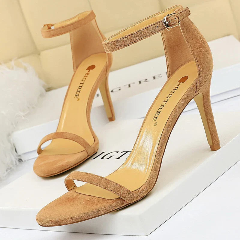 aichashi  -  Shoes New Suede Women Sandals Stiletto Heels 11cm 8 Cm Women High Heels Fashion Summer Sandals Women Pumps Kitten Heels