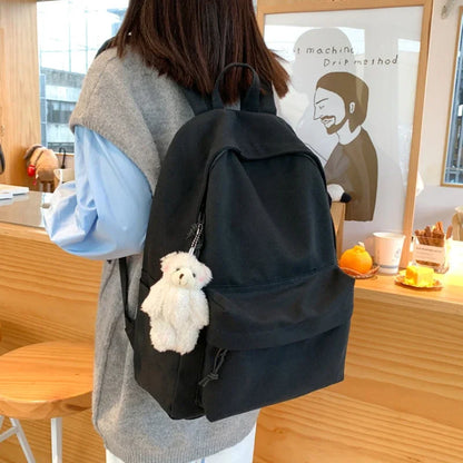 Aichashi BACK TO SCHOOL Backpack Canvas Women Backpack Solid Color Travel Backpack  New School Book Bag for Student Girls Boys School Backapck