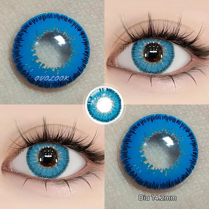 aichashi -2PCS/1Pair Halloween COSPALY Series Colorful Lenses for Eyes Colored Cosmetic Contact Lenses Crazy Lens for Yearly Use