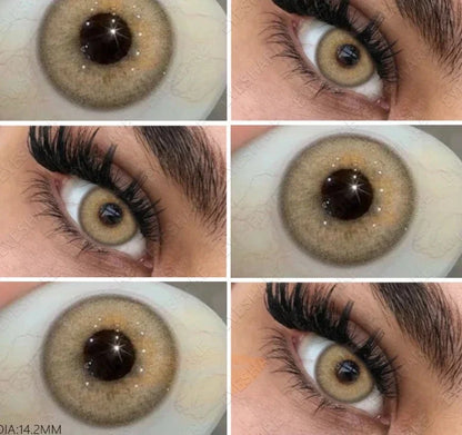 Aichashi 1pair Fashion Colored Lenses Gray Pupils Lens Green Contact Lenses Brown Lenses Yearly Cosmetics Blue Contacts for Eyes