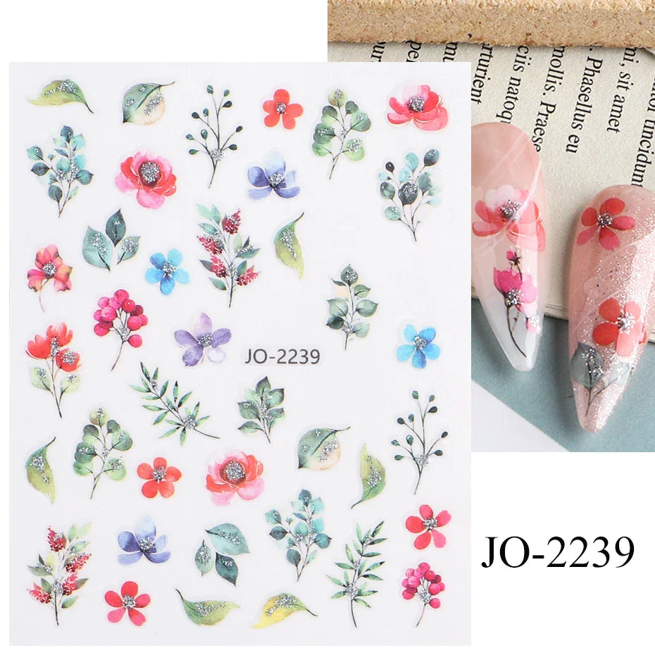 Aichashi Love Heart Nail Stickers Simple Heart Design Self-Adhesive Slider Letters Nail Art Decorations Stars Decals Manicure Accessories