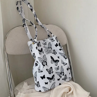 Aichashi BACK TO SCHOOL Korean Chic Big Casual Tote Bag Leopard Shoulder Bag Ladies Canvas Bag New Shopping Bag Student Print Handbag Bolsa Mujer