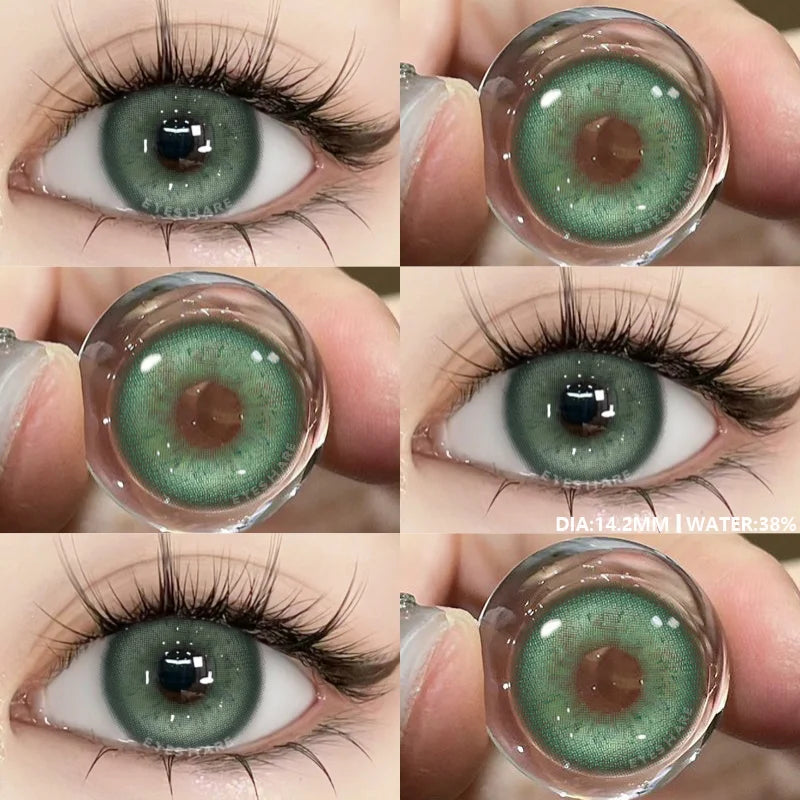 Aichashi 1pair Natural Color Contact Lenses for Eyes Gray Pupils Lens Blue Lenses Beautiful Pupil Yearly Makeup Green Eye Lenses