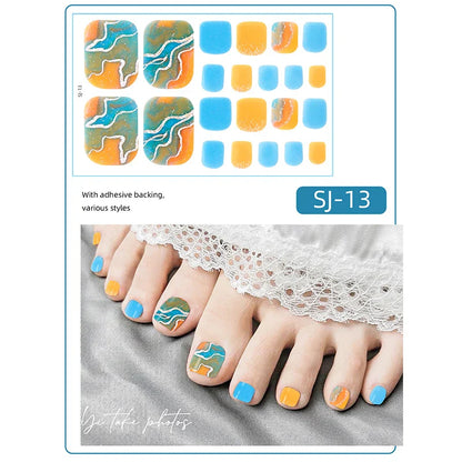 Aichashi 22 Tips Toe Nail Wraps Full Cover Nails Sticker Art Decorations Manicure Nail Vinyls Adhesive Nails Deco For Women Girls DIY