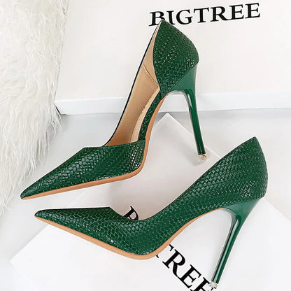 aichashi  -  Shoes Serpentine Woman Pumps Metal Stiletto High Heels New Designer Women Heels Sexy Party Shoes Lady Plus Size 43