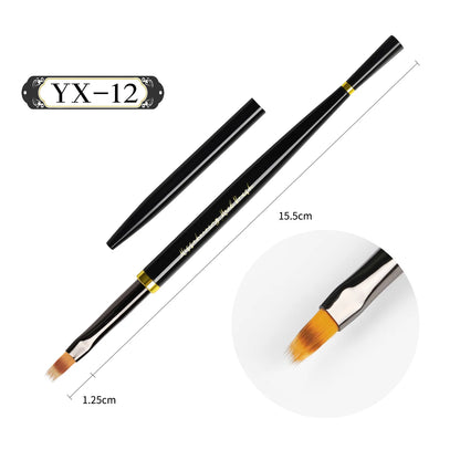 Black Nail Art Brush Gel Brush for Manicure Acrylic UV Gel Extension Pen Fish Nail Polish Painting Drawing Brush Nail Brush