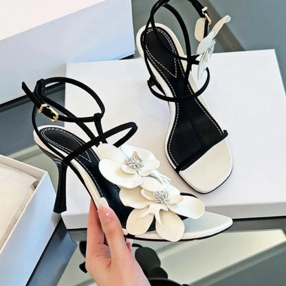 aichashi  -  Flower Luxury Designer High Heels Women Fashion Sandals Female Summer Slingback Sandals Women Brand Party Dress Shoes Pumps