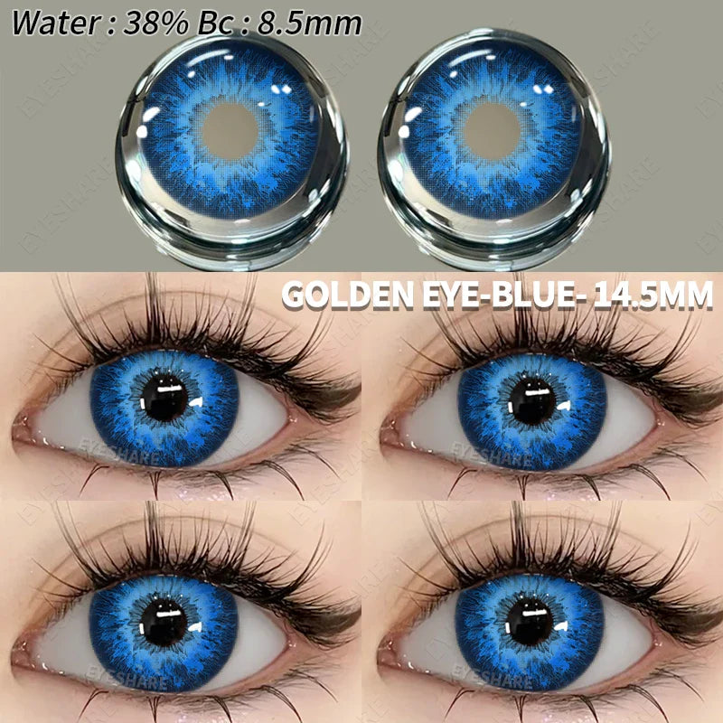 Aichashi Halloween Color Contact Lenses 1pair Cute Anime Cosplay Contact Lenses Blue Eyes Contact Lenses Yellow Colored Contacts