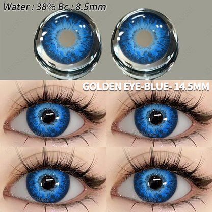 Aichashi Halloween Color Contact Lenses 1pair Cute Anime Cosplay Contact Lenses Blue Eyes Contact Lenses Yellow Colored Contacts