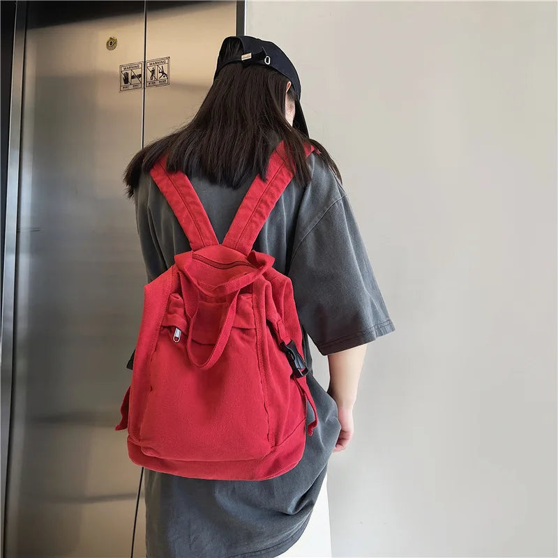 Aichashi Brand Women Backpacks Green Canvas Rucksack Quality Laptop School Student Bag Female Daypack for Teen Girls feminina mochila