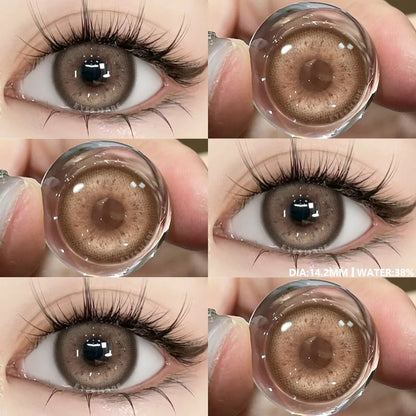 Aichashi 1pair Natural Color Contact Lenses for Eyes Gray Pupils Lens Blue Lenses Beautiful Pupil Yearly Makeup Green Eye Lenses