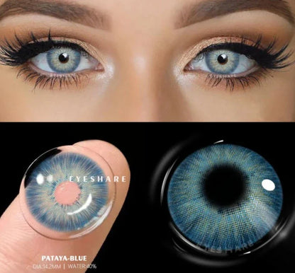 Aichashi 1 Pair Color Contact Lenses For Eyes Pattaya Natural Yearly Use Lenses Blue Multicolored Contact Lens Beauty Pupils