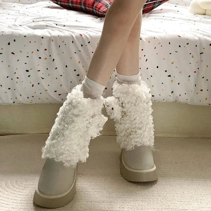 aichashi  -  Winter Warm Plush Women Snow Boots Fashion Cute Short Botas Casual Outdoor Platform Flats Cotton Shoes